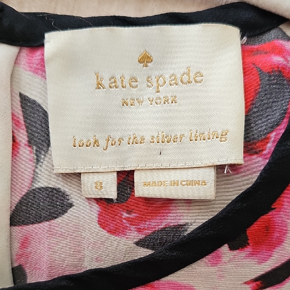 Kate Spade Red and Black Floral Top